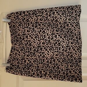 LOFT Leopard Print Mini Skirt - Black and Tan